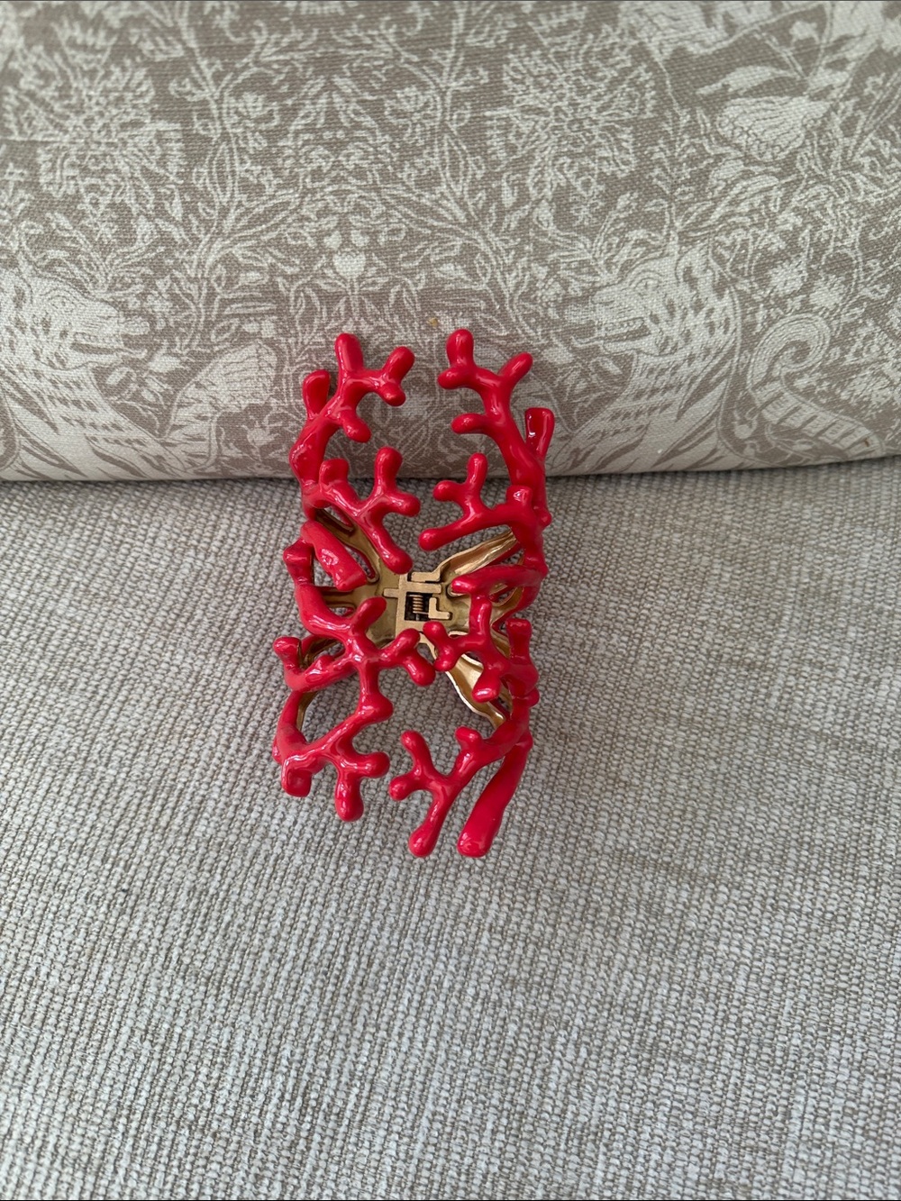 Zara Red Coral Statement Cuff Bracelet